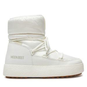 Śniegowce Moon Boot. Białe buty zimowe Moon Boot, z nylonu, bez obcasa, bez zapięcia. Za 899,99 zł.