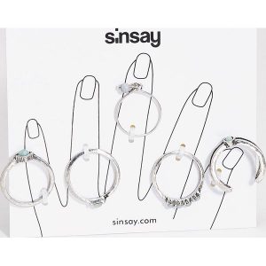 Pierścionki - Jasny szar. Pierścionki marki Sinsay. Za 12,99 zł.