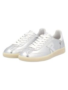 Rieker Skórzane sneakersy w kolorze srebrnym rozmiar: 44. Szare trampki Rieker, bez wzorów, ze skóry, bez zapięcia. Za 171,68 zł.