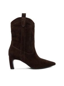 GINO ROSSI Botki EO-ZARA-LT2546 Brązowy. Brązowe botki Gino Rossi, bez wzorów, ze skóry, bez obcasa, na słupku, bez zapięcia. Za 419,99 zł.