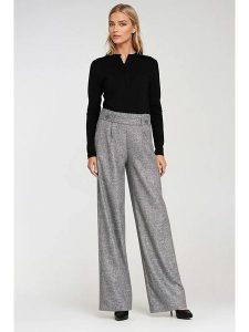 Nife Spodnie w kolorze szarym rozmiar: 40. Szare spodnie z wysokim stanem Nife, bez wzorów, z materiału, z podwyższonym stanem. Za 221,88 zł.