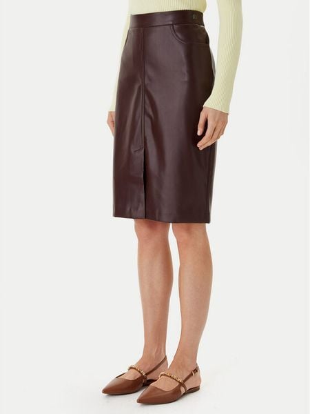 Calvin Klein Jeans Spódnica z imitacji skóry LV047E603G Brązowy Regular Fit. Brązowe spódnice Calvin Klein Jeans, bez wzorów, z jeansu. Za 449,99 zł.