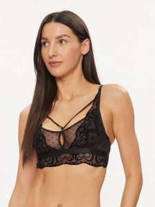 Hunkemöller Biustonosz top Pippa 204763 Czarny. Czarne biustonosze Hunkemöller, xs, bez wzorów, z syntetyku, bez kołnierzyka, bez ramiączek. Za 89,99 zł.