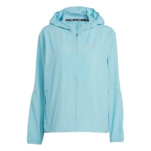 Damska wodoodporna kurtka z kapturem adidas Run It. Niebieskie kurtki ADIDAS, bez wzorów, z kapturem. Za 278,20 zł.