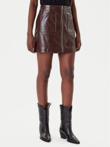 HUGO Spódnica z imitacji skóry Ralitte-1 50544832 Brązowy Slim Fit. Brązowe spódnice Hugo, bez wzorów, ze skóry. Za 399,99 zł.