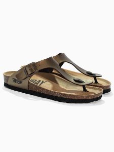 Sunbay Japonki "Camelia" w kolorze złotym rozmiar: 38. Żółte klapki Sunbay, bez wzorów, z otwartym noskiem, bez obcasa. Za 166,88 zł.