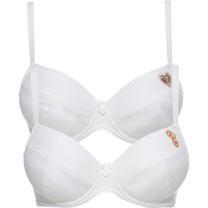 Biustonosz z ludowym motywem "push up" (2 szt.) bonprix biały + biały. Biustonosze marki bonprix. Za 69,98 zł.