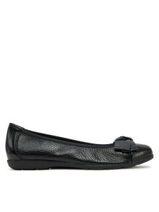 Caprice Baleriny 9-22153-42 Czarny. Czarne balerinki Caprice, bez wzorów, ze skóry, bez obcasa, bez zapięcia. Za 286,99 zł.