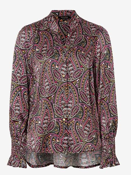 More & More Bluzka w kolorze czarno-różowym rozmiar: 42. Czarne bluzki More & More, s, bez wzorów, z wiskozy, klasyczne, bez kołnierzyka, bez ramiączek. Za 88,02 zł.