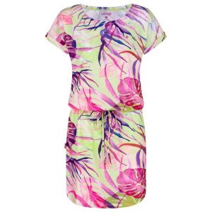 Sukienka damska Loap Anuma żółta. Zielone sukienki LOOP, na spacer, na lato, m, bez wzorów, sportowe, bez kołnierzyka, bez ramiączek, sportowe. Za 165,99 zł.