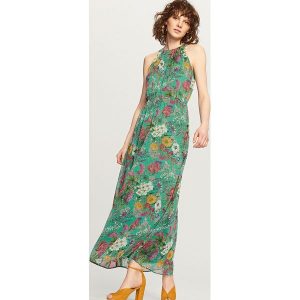 Sukienka maxi w kwiaty - Wielobarwn. Szare kombinezony marki Reserved, l, w kwiaty. W wyprzedaży za 59,99 zł.