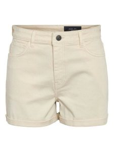 Noisy May Szorty jeansowe Moni 27029546 Beżowy Slim Fit. Brązowe szorty Noisy may, bez wzorów, z bawełny. Za 79,99 zł.