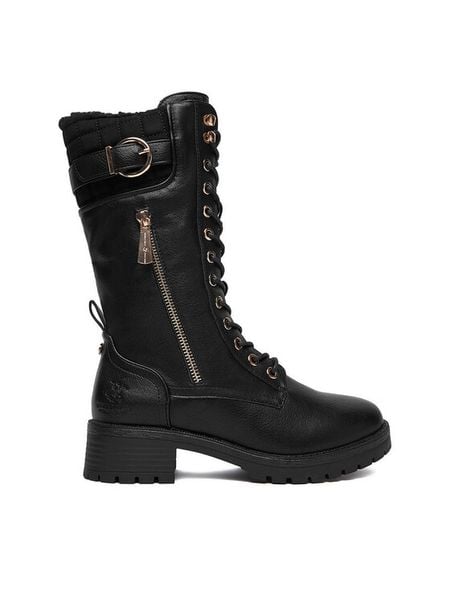 Beverly Hills Polo Club Kozaki CEO-WS17139-01 Czarny. Czarne kozaki Beverly Hills Polo Club, bez wzorów, z materiału, bez obcasa, na płaskiej podeszwie, bez zapięcia. Za 319,99 zł.