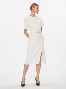 DKNY Sukienka codzienna DD3J233A Écru Regular Fit. Kombinezony DKNY, bez wzorów, z syntetyku, bez kołnierzyka, bez ramiączek. Za 379,99 zł.