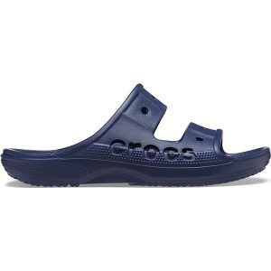 Crocs Klapki "Baya" w kolorze granatowym rozmiar: 48/49. Niebieskie klapki Crocs, bez wzorów, z otwartym noskiem, bez obcasa. Za 92,95 zł.