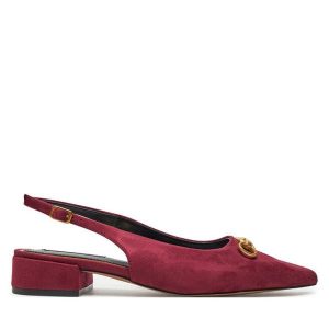 Sandały Nine West. Czerwone sandały Nine West, bez wzorów, bez obcasa, na płaskiej podeszwie, bez zapięcia. Za 199,99 zł.