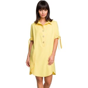 Be Wear Sukienka w kolorze żółtym rozmiar: M. Żółte sukienki Be Wear, m, bez wzorów, bez kołnierzyka, bez ramiączek, midi. Za 140,53 zł.