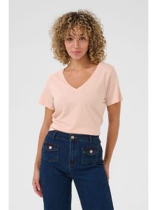 Kaffe Koszulka w kolorze beżowym rozmiar: XL. Brązowe bluzki Kaffe, xl, bez wzorów, bez kołnierzyka, bez ramiączek. Za 52,95 zł.