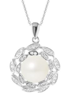 Pearl Addict Srebrny naszyjnik z perłą - dł. 42 cm rozmiar: onesize. Białe naszyjniki Pearl Addict, z cyrkonią, srebrne. Za 260,99 zł.