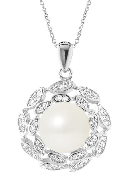 Pearl Addict Srebrny naszyjnik z perłą - dł. 42 cm rozmiar: onesize. Białe naszyjniki Pearl Addict, z cyrkonią, srebrne. Za 260,99 zł.