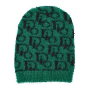 Zielona Elegancka Czapka Alpaka Damska Armodo. Zielone czapki Armodo, bez wzorów, z materiału, eleganckie. Za 49,99 zł.