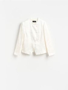 Marynarka z wiskozy - złamana biel. Marynarki i żakiety Reserved, l, bez wzorów, z wiskozy. Za 229,99 zł.