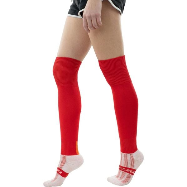 Podkolanówki Playerlayer Adult Scarlet Red. Czerwone skarpetki TIEM, bez wzorów. Za 113,99 zł.