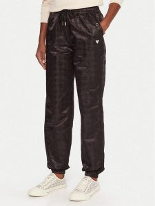 Guess Spodnie dresowe V5YB14 WHFU0 Czarny Regular Fit. Czarne spodnie dresowe Guess, m, z aplikacjami, z dresówki. Za 349,99 zł.