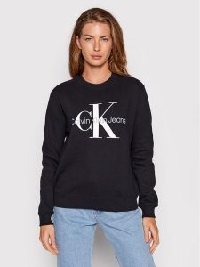 Calvin Klein Jeans Bluza J20J219140 Czarny Regular Fit. Czarne bluzy Calvin Klein Jeans, s, bez wzorów, z bawełny, bez kaptura. Za 239,99 zł.