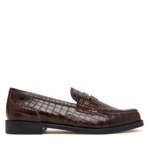 Półbuty Clarks. Brązowe półbuty Clarks, bez wzorów, bez obcasa, na płaskiej podeszwie, bez zapięcia. Za 466,99 zł.