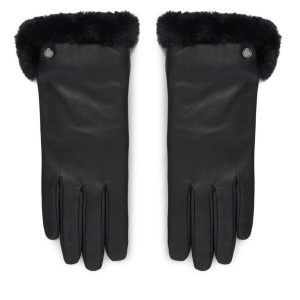 Rękawiczki LAUREN RALPH LAUREN. Czarne rękawiczki Lauren Ralph Lauren, bez wzorów, z dzianiny. Za 549,99 zł.