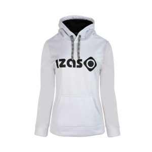 Bluza sportowa z kapturem dla kobiet Izas DUERO W. Białe bluzy Izas, bez wzorów, z materiału, z kapturem. W wyprzedaży za 182,57 zł.