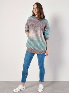 Apricot Sweter w kolorze szaro-turkusowym rozmiar: L. Szare swetry oversize Apricot, l, bez wzorów, bez ramiączek. Za 109,78 zł.