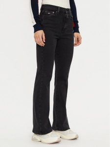 Tommy Jeans Jeansy Sylvia DW0DW19910 Czarny Flare Fit. Czarne jeansy Tommy Jeans, bez wzorów, z bawełny. Za 249,99 zł.