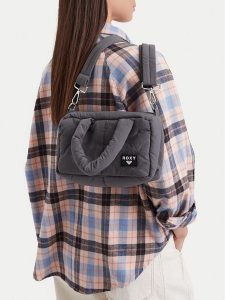 Roxy Torebka WBEOHP-ROXY-MZ-004-10 Szary. Szare torebki klasyczne Roxy, bez wzorów, z materiału, bez dodatków. Za 59,99 zł.