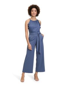 Vera Mont Kombinezon w kolorze niebieskim rozmiar: 44. Niebieskie kombinezony Vera Mont, bez wzorów, z tkaniny, bez kołnierzyka, bez ramiączek. Za 239,99 zł.