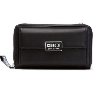Czarna Stylowa Torebka Damska Big Star. Czarne listonoszki Big Star Accessories, bez wzorów, ze skóry ekologicznej, bez dodatków. Za 129,00 zł.