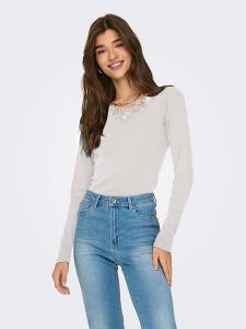 ONLY Koszulka w kolorze białym rozmiar: XL. Białe bluzki ONLY, xl, bez wzorów, z bawełny, bez kołnierzyka, bez ramiączek. Za 39,49 zł.