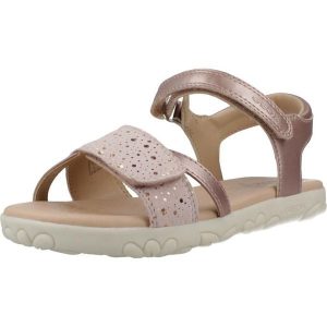Sandały GEOX J SANDAL HAITI Rose. Czerwone buty trekkingowe Geox, z syntetyku, bez zapięcia. Za 226,99 zł.