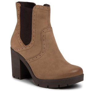 Botki Lasocki. Brązowe botki Lasocki, bez wzorów, bez obcasa, na słupku, bez zapięcia. Za 120,99 zł.