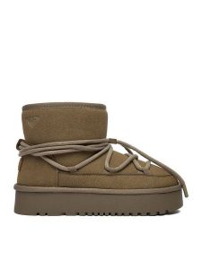 Roxy Śniegowce CEO-HDR2503-3 Khaki. Brązowe buty zimowe Roxy, z materiału, bez obcasa, bez zapięcia. Za 249,99 zł.