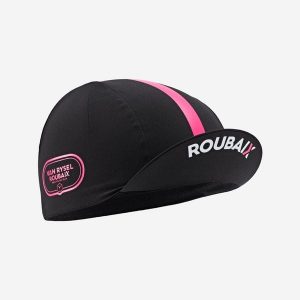Czapka z daszkiem rowerowa szosowa Van Rysel Replica ROUBAIX. Czarne czapki VAN RYSEL, bez wzorów, z elastanu, sportowe. Za 44,99 zł.