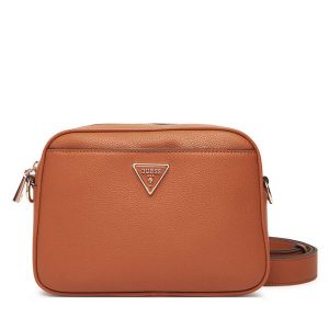 Torebka Guess. Brązowe listonoszki Guess, z aplikacjami, bez dodatków. Za 309,99 zł.