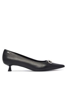 KARL LAGERFELD Czółenka Pasha Signia KL30121 Czarny. Czarne czółenka KARL LAGERFELD, bez wzorów, ze skóry, bez obcasa, bez zapięcia. Za 769,99 zł.