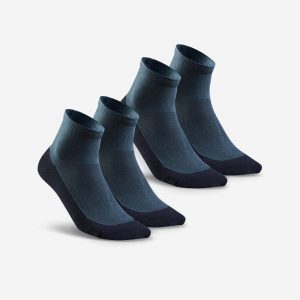 Skarpety turystyczne Quechua Hike 50 Mid x2. Niebieskie skarpetki QUECHUA, bez wzorów, z bawełny. Za 21,99 zł.