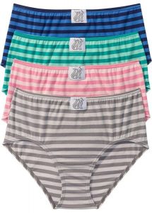Figi maxi z miękką bawełną (4 pary). Niebieskie figi bonprix, bez wzorów, z bawełny. Za 64,99 zł.