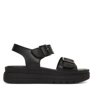 Sandały Tamaris. Czarne sandały Tamaris, bez wzorów, bez obcasa, na płaskiej podeszwie, bez zapięcia. Za 369,99 zł.