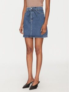 Marella Spódnica jeansowa 2515101021200 Granatowy Regular Fit. Niebieskie spódnice Marella, bez wzorów, z bawełny. Za 299,99 zł.