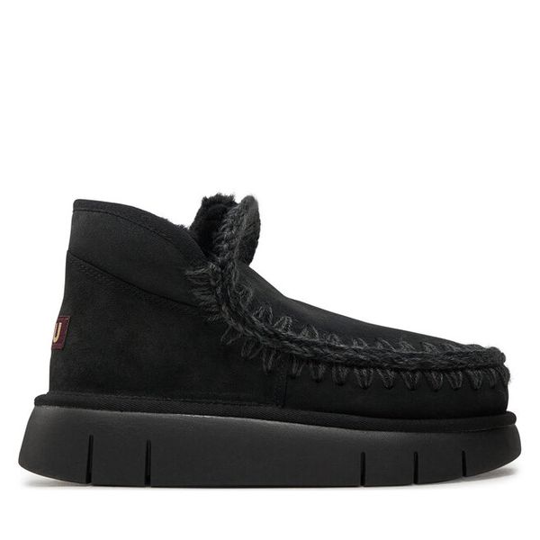 Śniegowce Mou. Czarne buty zimowe Mou, bez obcasa, bez zapięcia. Za 649,99 zł.