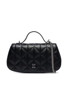 Calvin Klein Torebka Quilted Top Handle Chain Bag LV04F3410G Czarny. Czarne torebki wieczorowe Calvin Klein, bez wzorów, ze skóry, bez dodatków. Za 649,99 zł.